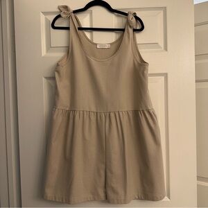 Tan Canvas Tie Romper